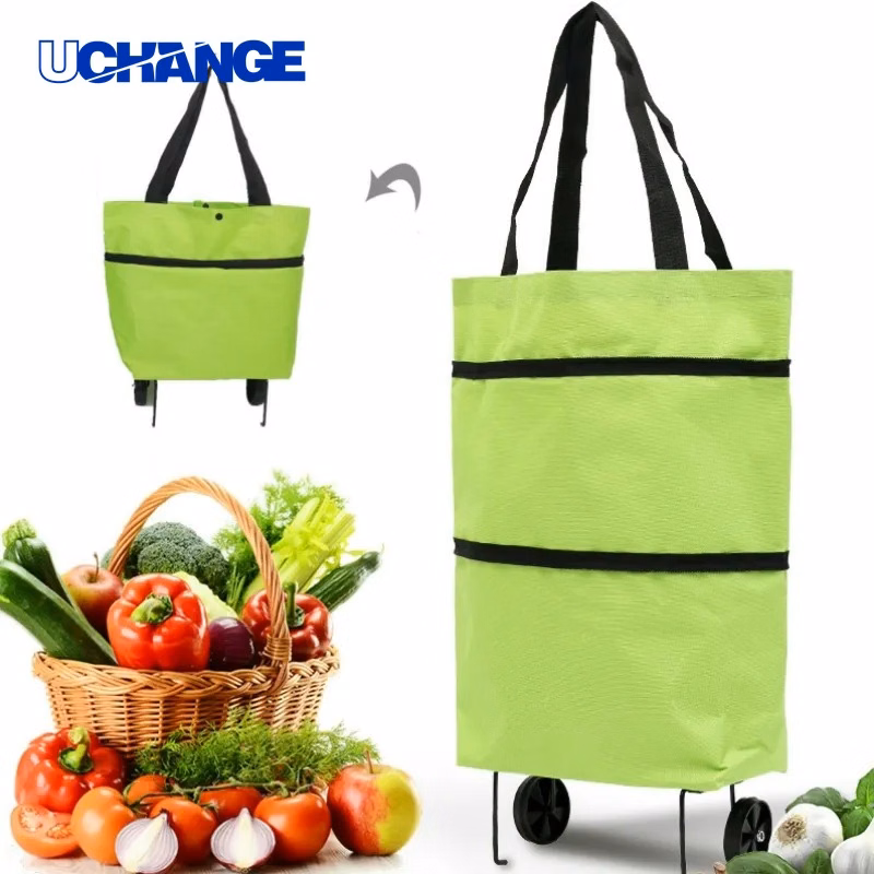 Folding Shopping Trolley Bag with Wheels Grocery Transport