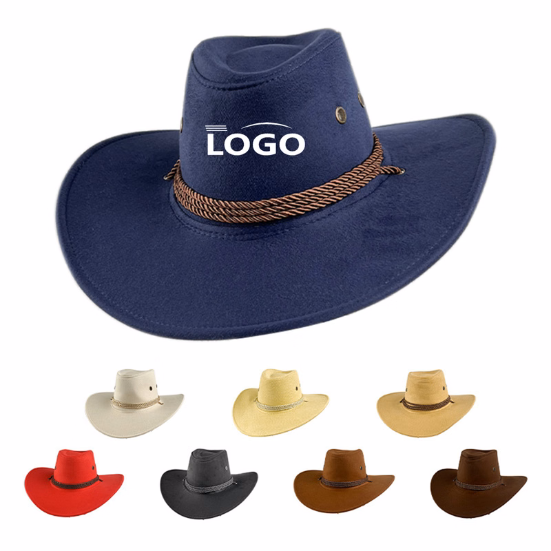 Unisex Leather Sun Protection Western Cowboy Hat