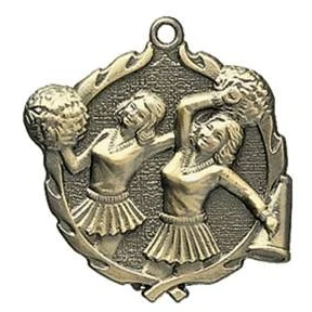 Cheerleading Wreath Medal, 2 1/2" 1