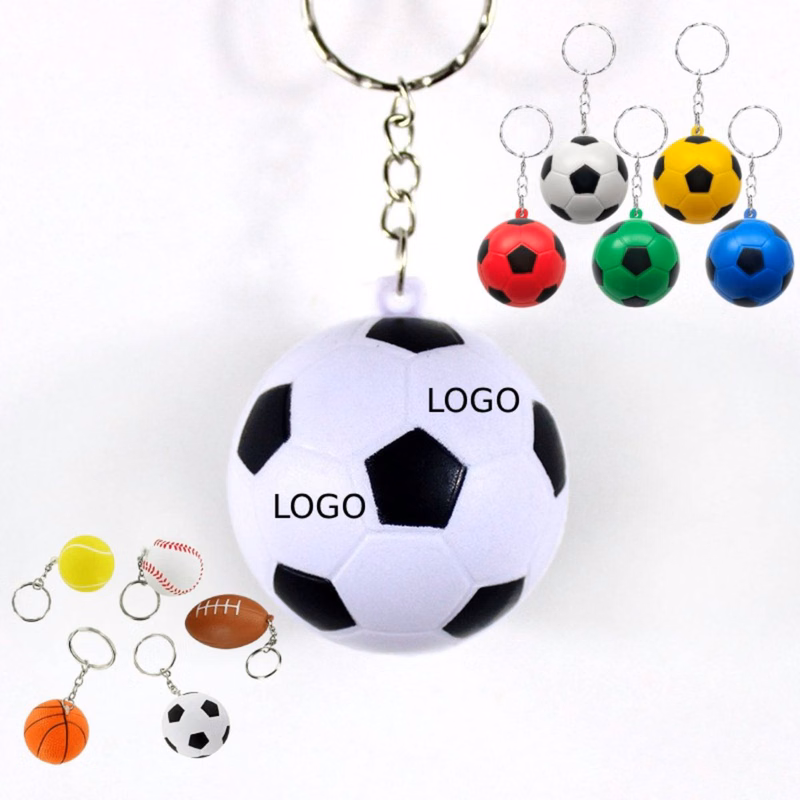 PU ball stress reliever key chain