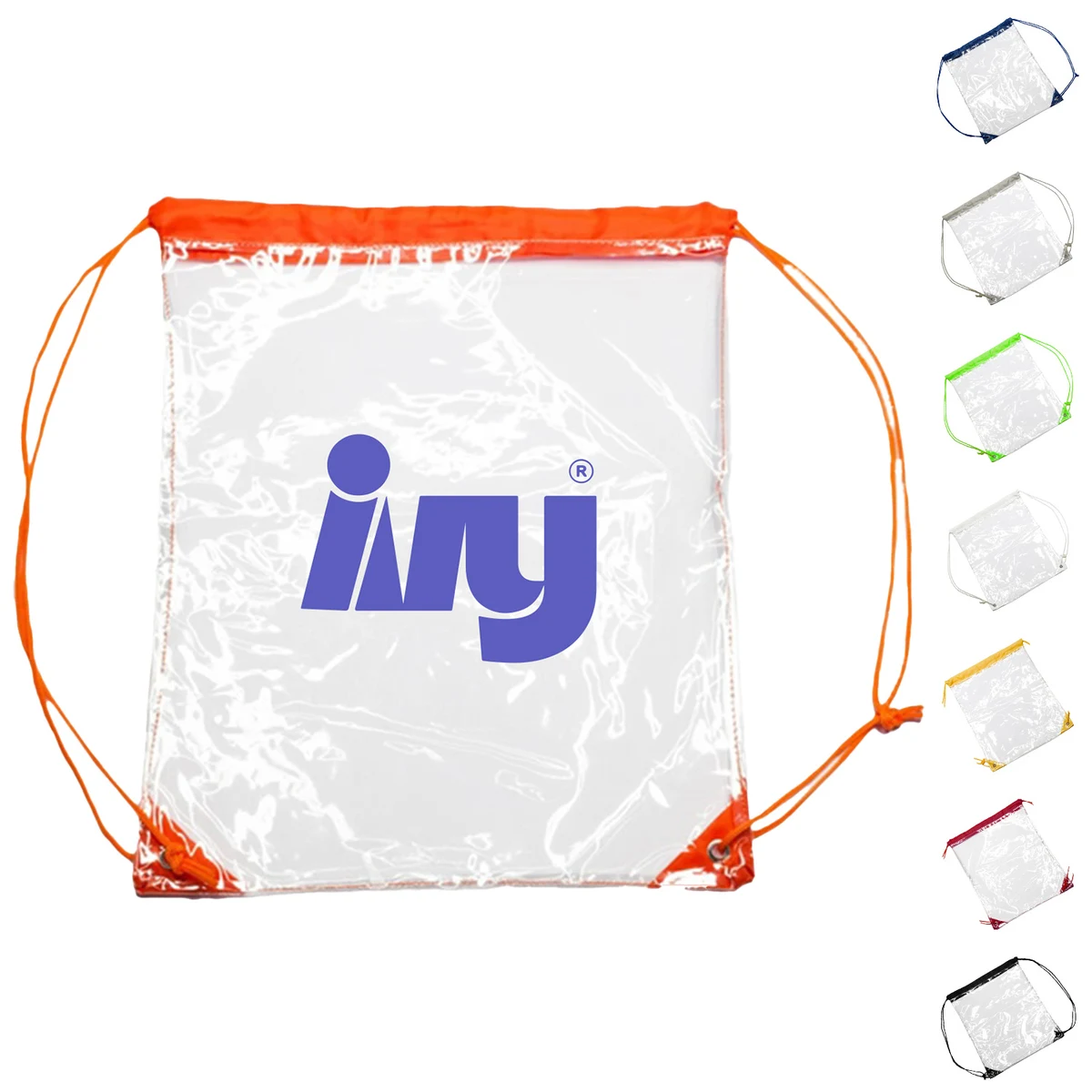 Clear PVC Drawstring Backpack w/ Matching Drawstring 1