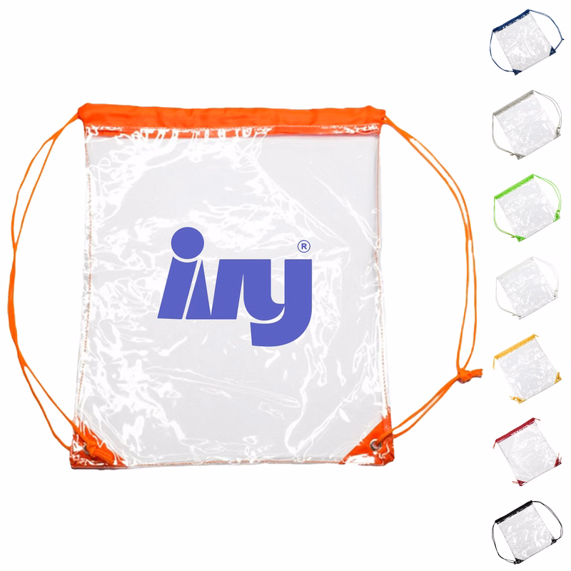 Clear PVC Drawstring Backpack w/ Matching Drawstring