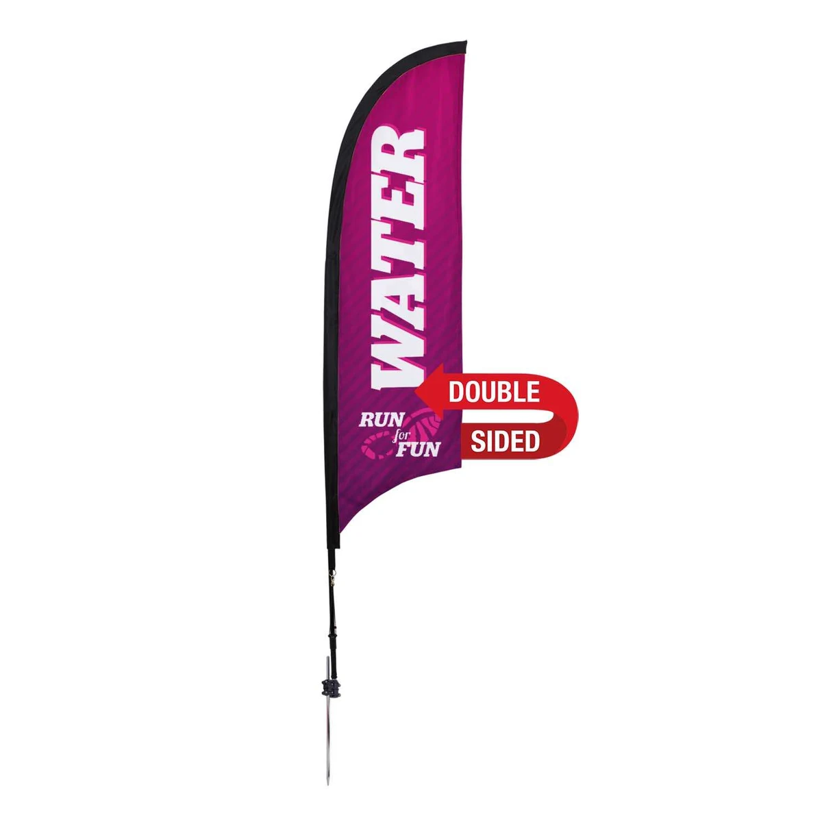 7' Premium Razor Sail Sign Kit (Double-Sided with Ground Spike) 1