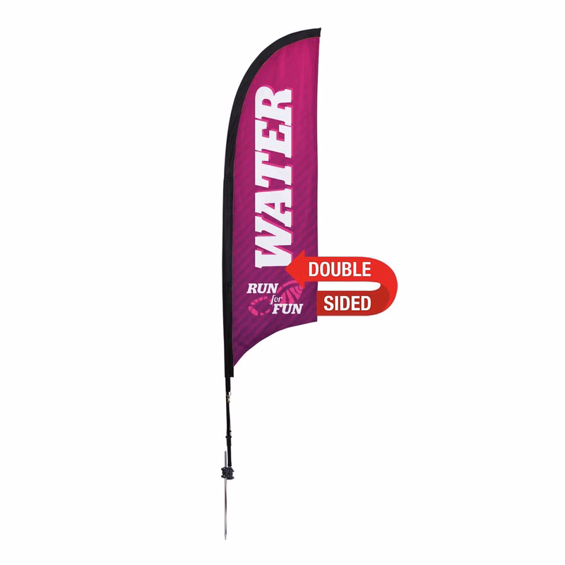 7' Premium Razor Sail Sign Kit (Double-Sided with Ground Spike)