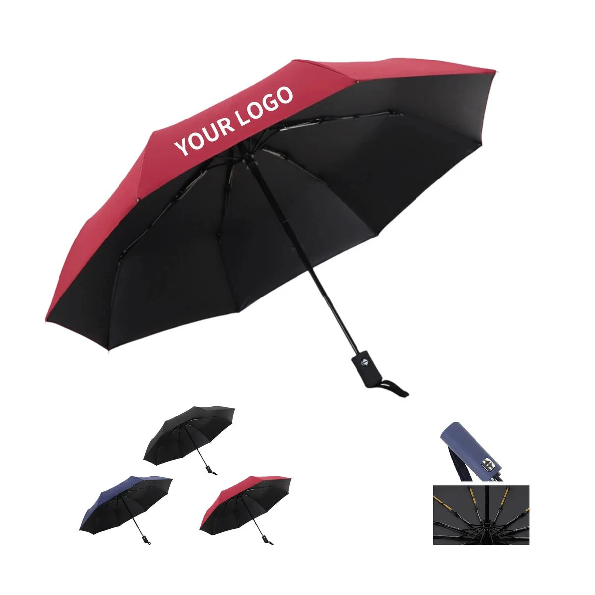 Pongee Inverted Umbrella with Drip Free Reverse Folding 1