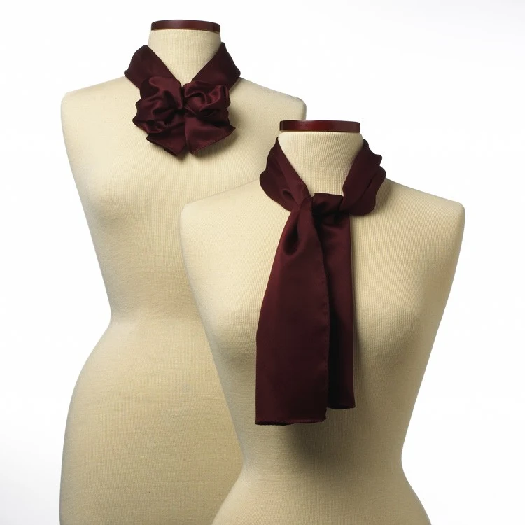 Maroon Silk 10" x 54" Scarf 1