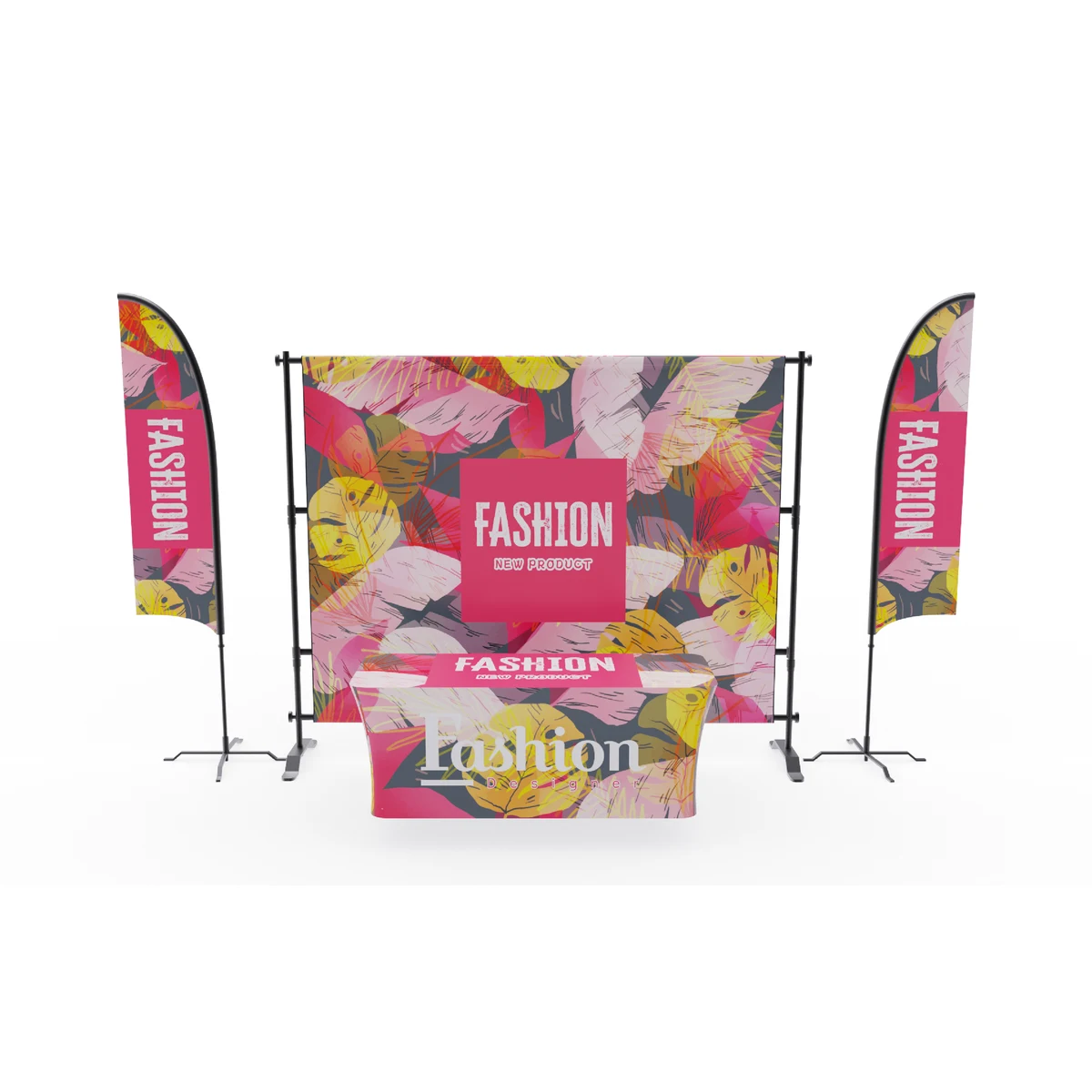 10ft Display Kit With Backdrop, Feather Flags & Table Cover 1