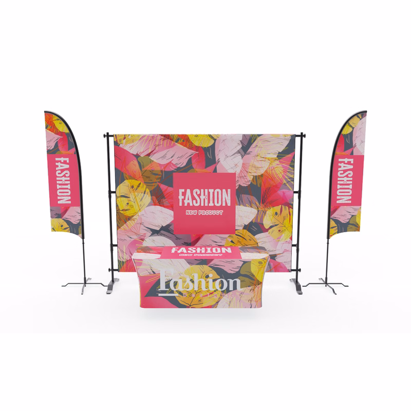10ft Display Kit With Backdrop, Feather Flags & Table Cover