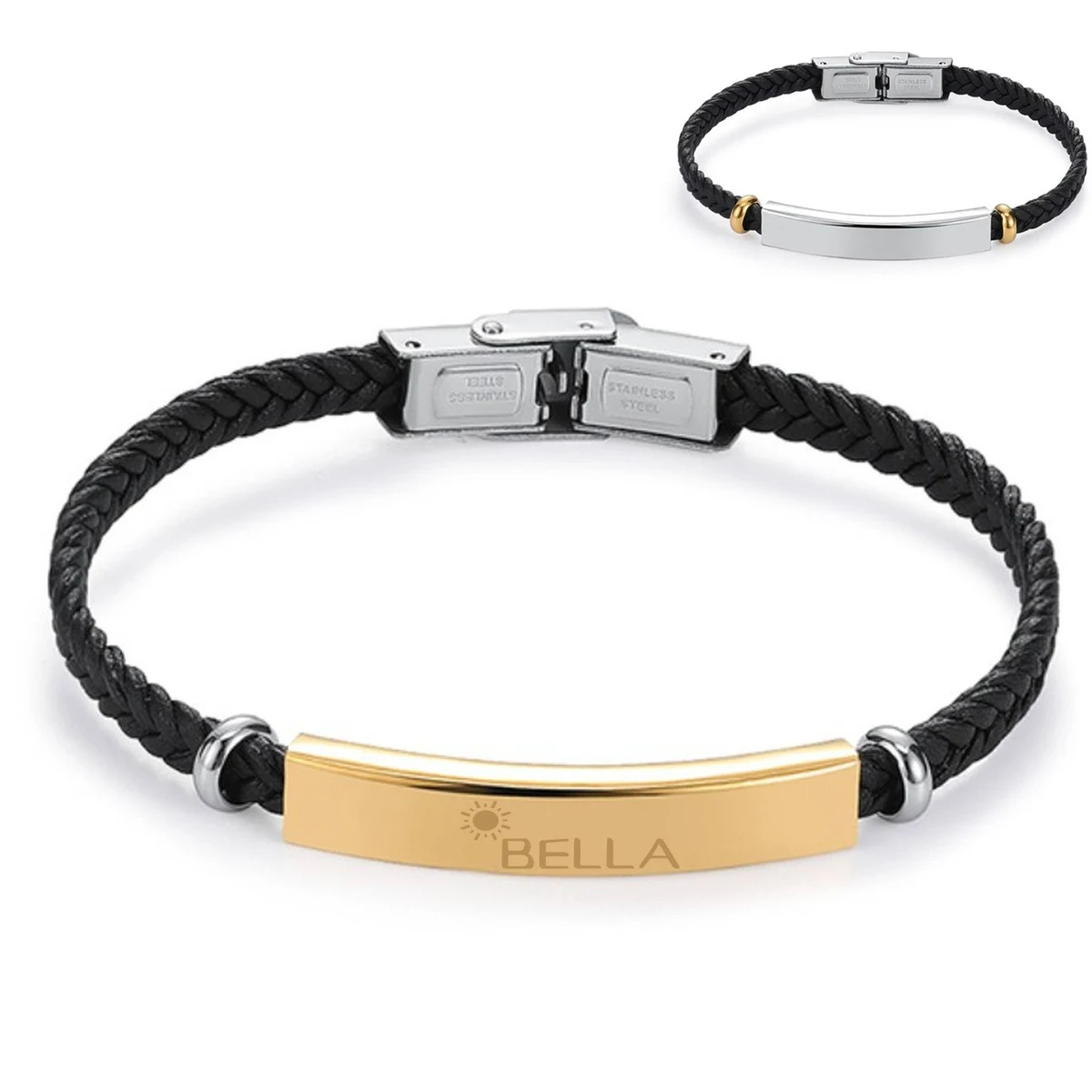 Personalized Custom Leather Rope Bracelet 1