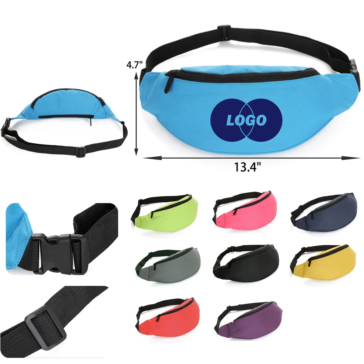 MOQ 50 PCS Versatile Outdoor Sports Canvas Waist Bag 1