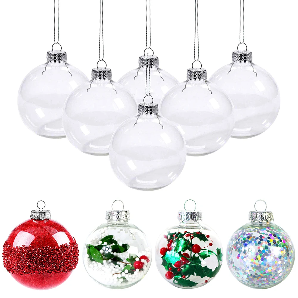 Christmas Tree 6pcs 6cm Transparent Decorative Ball Pendant 1
