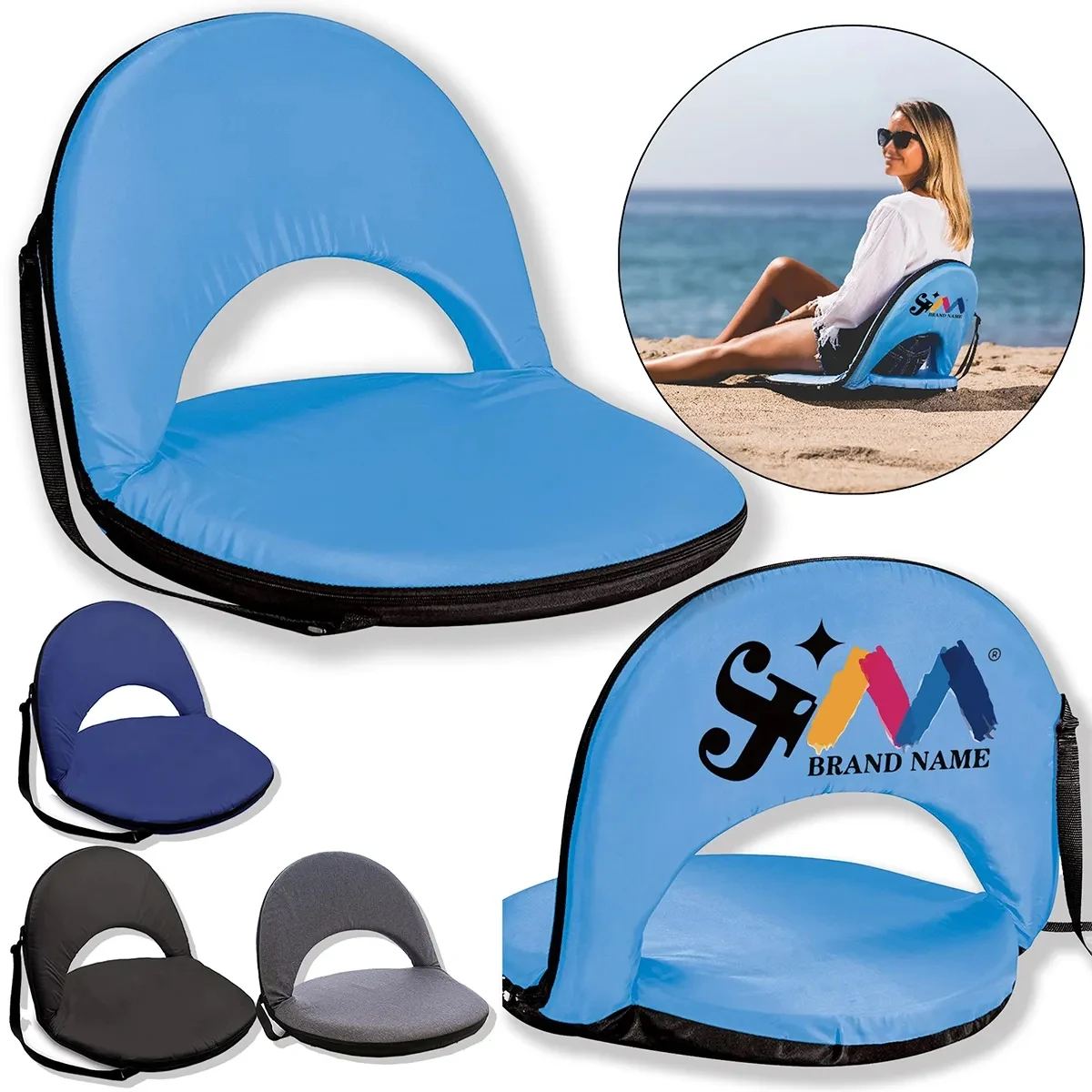 Portable Multi-Fold Padded Floor Chair With Back Support 1