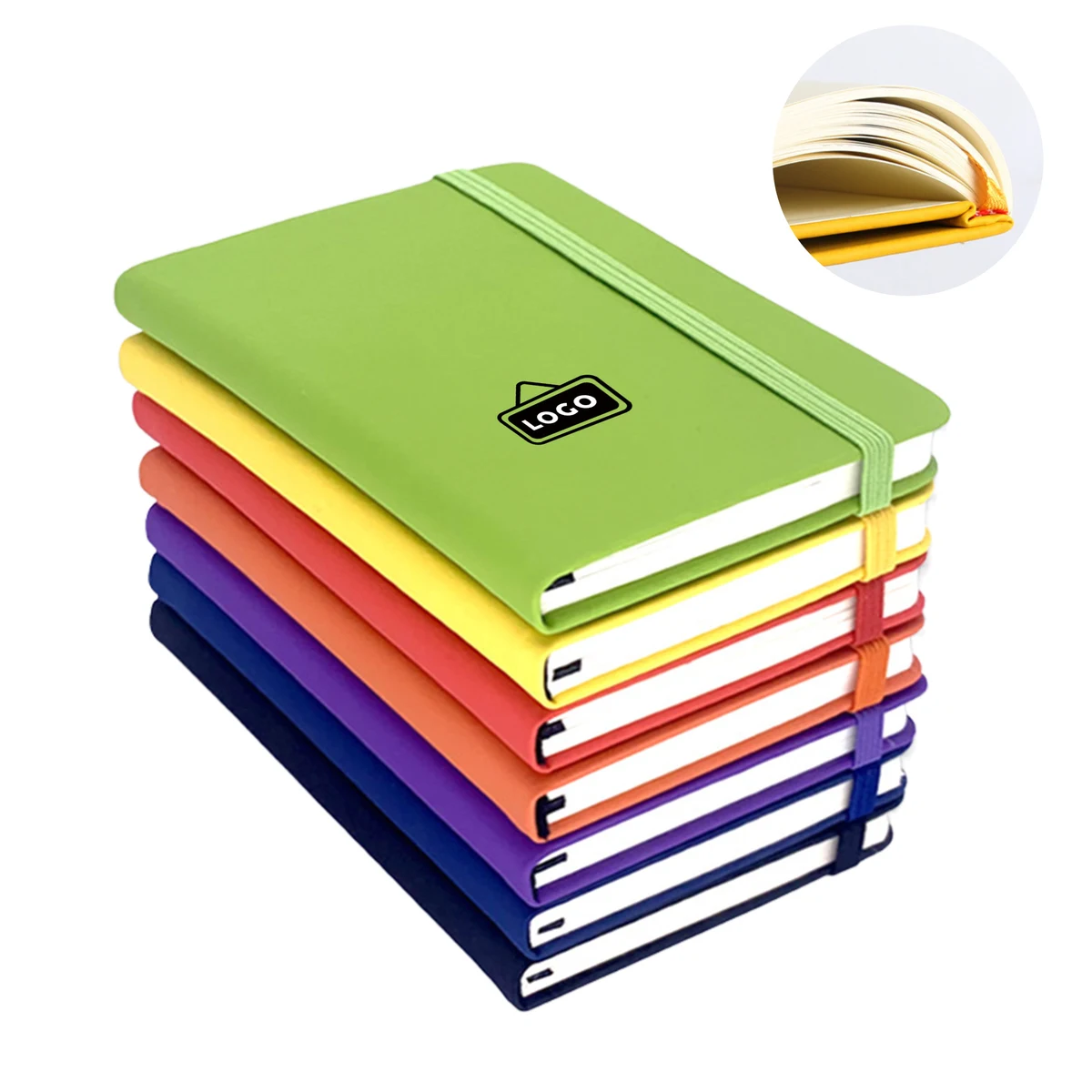 MOQ50 Custom Logo A5 Leather Strap Notebook Office School 1