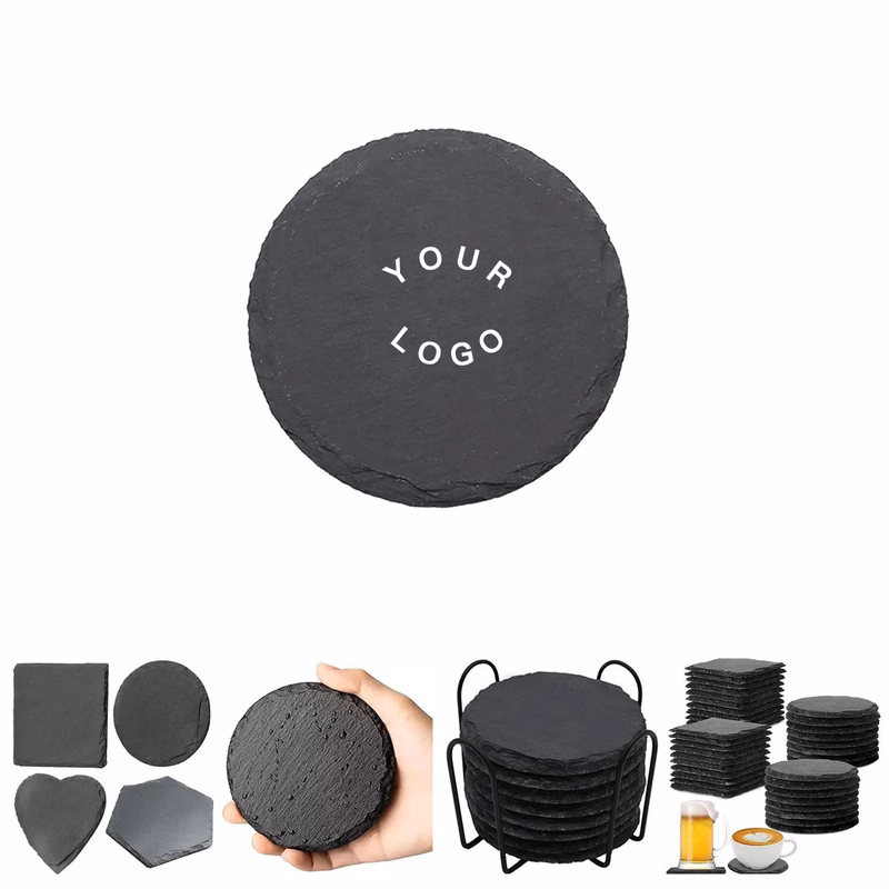 Natural Stone Coaster with Rustic Slate Texture