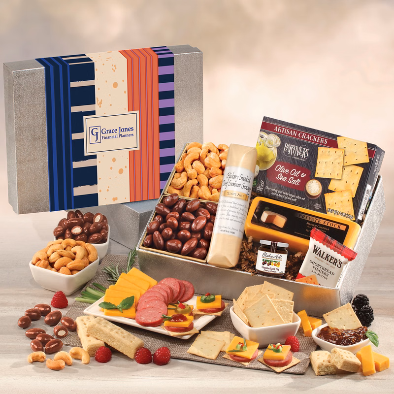 Snacking Smorgasbord with Stripes & Splatter Sleeve