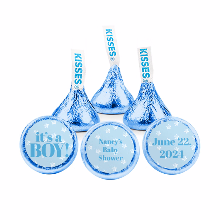 "It's A Boy" Design - Hershey's Kisses w/ Full Color Label