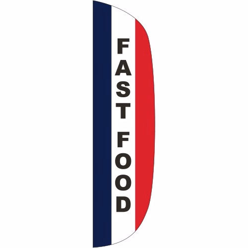 "FAST FOOD" 3' x 12' Message Flutter Flag