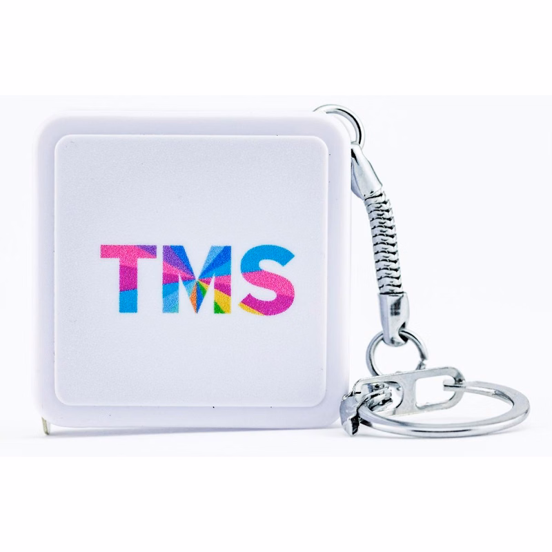 ABS Square Keychain Tape Measure (White)