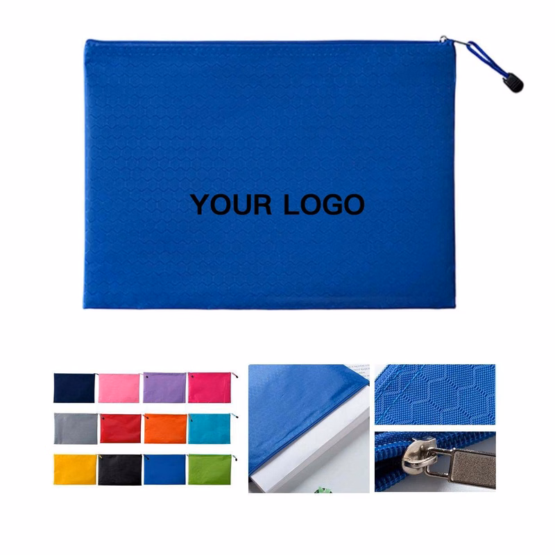 Durable Oxford Zipper File Bag for Office Use