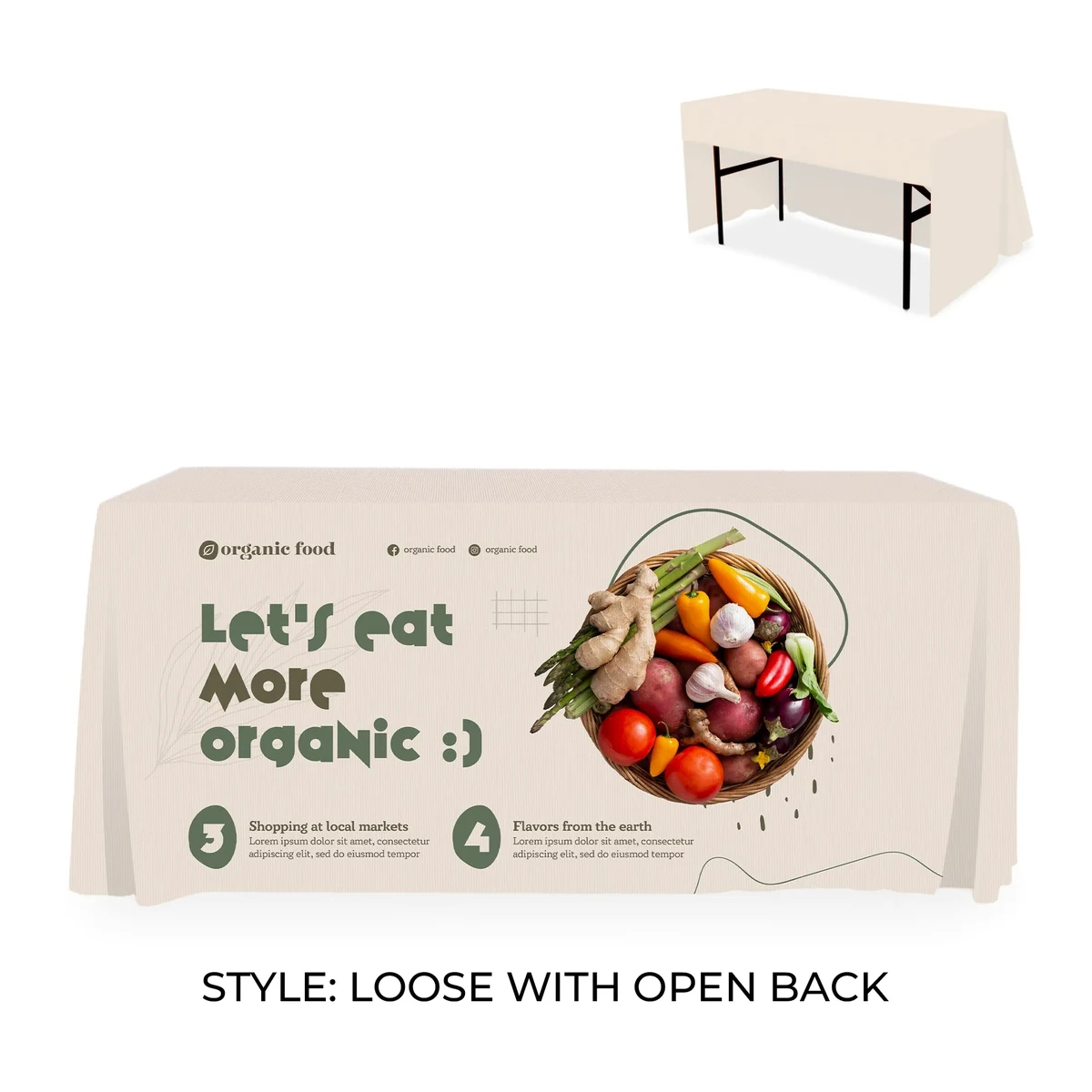 6' RPET Table Cover LOOSE 1