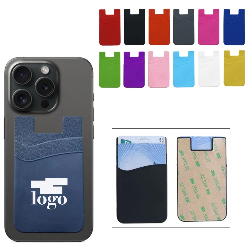 Silicone Phone Card Holder Double Slot Pocket 1
