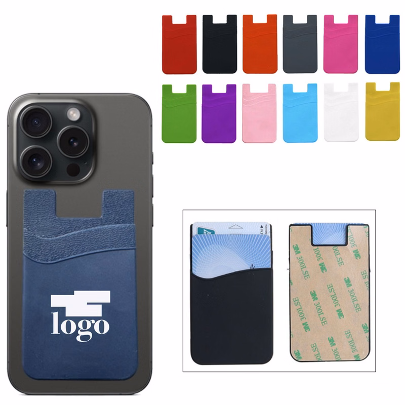 Silicone Phone Card Holder Double Slot Pocket