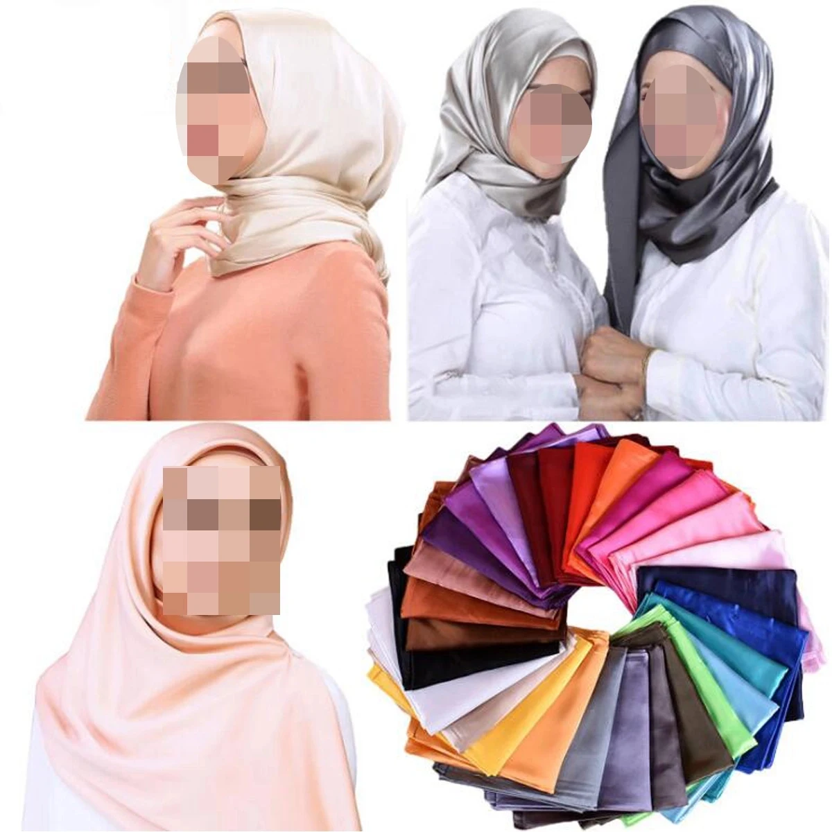 Satin Silk Head Neck Scarf Wrap 1