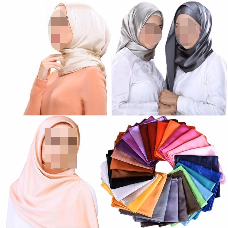 Satin Silk Head Neck Scarf Wrap