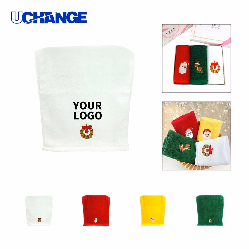 Cotton Holiday Embroidered Hand Towel
