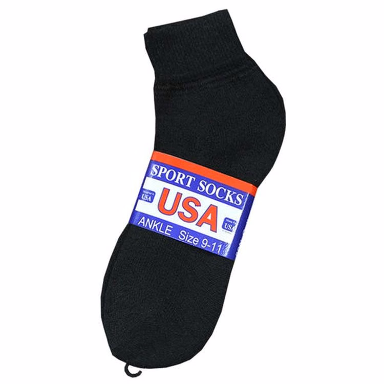 Adult Ankle Socks Black Size 9-11