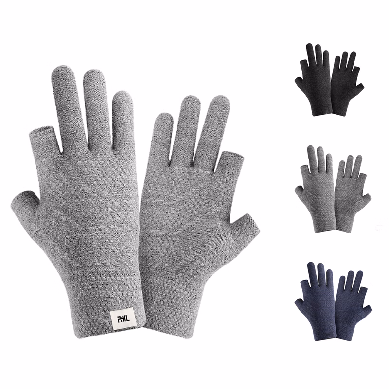 Men's miss two fingers knitted gloves