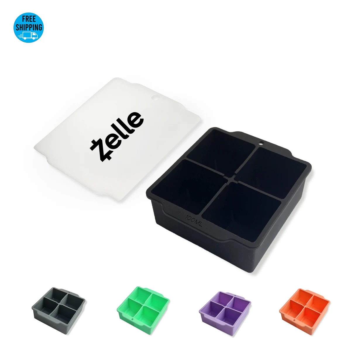 Large Ice Cube Tray 4 Grids 1