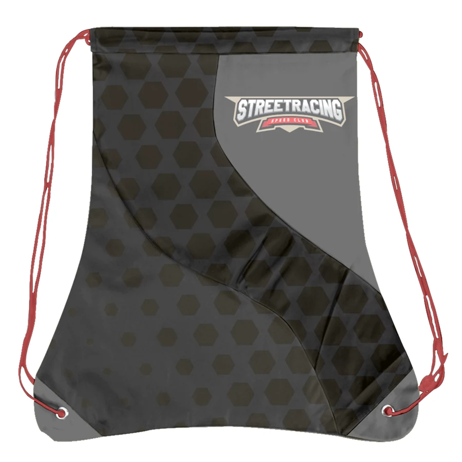 Sublimation Multi-Panel Swiggly Colorblock Polyester Drawstring Bag 1