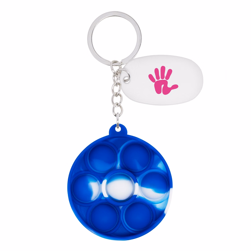 Push Pop Bubble Round Fidget Sensory Keychain