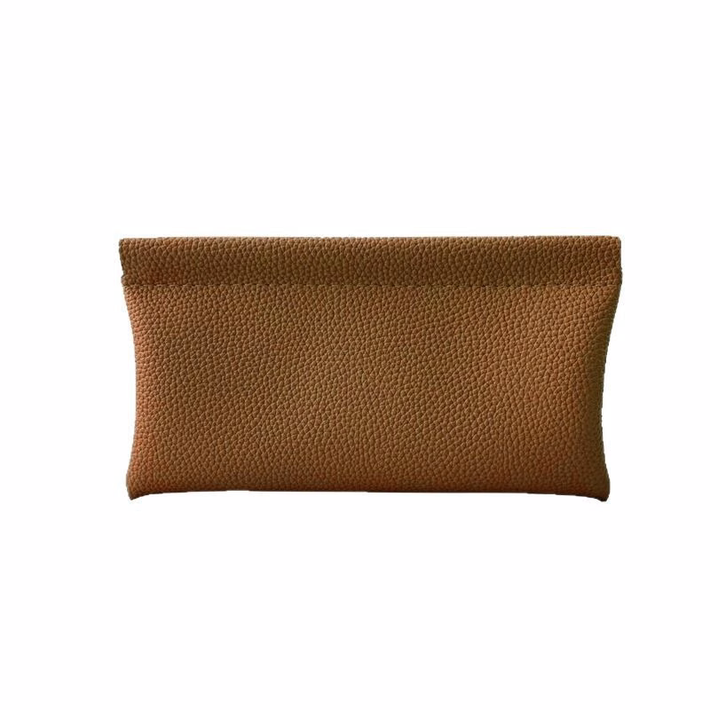 Self-close Leather Pouch