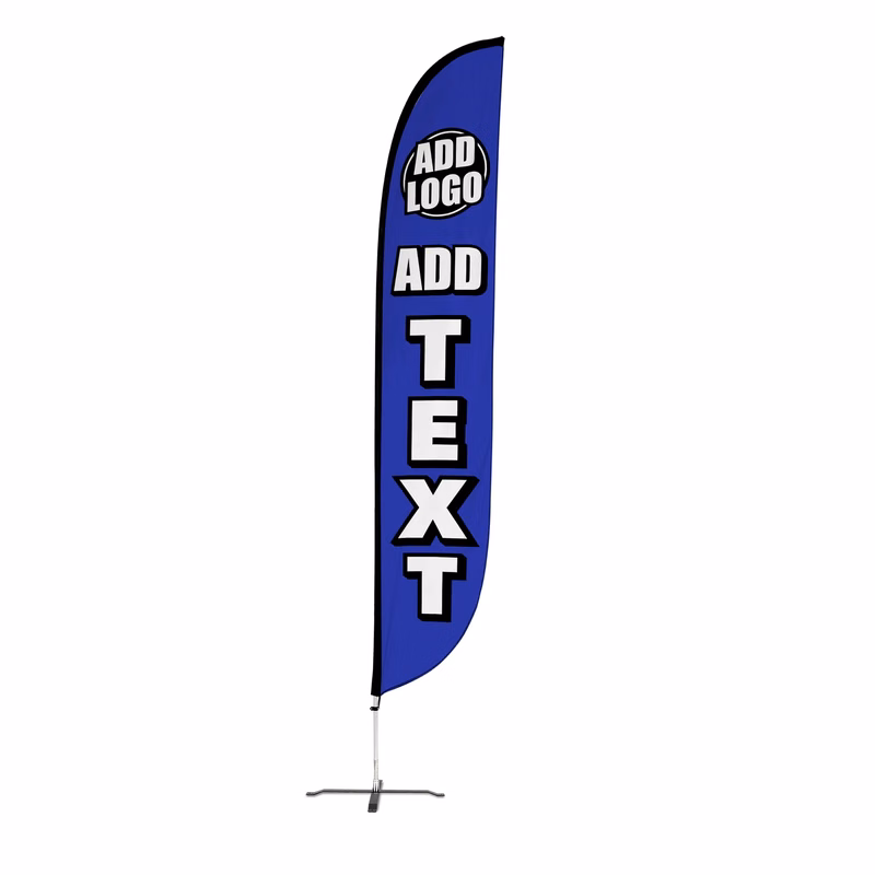Custom 14ft Feather Flag w/ X-Stand Pole Set