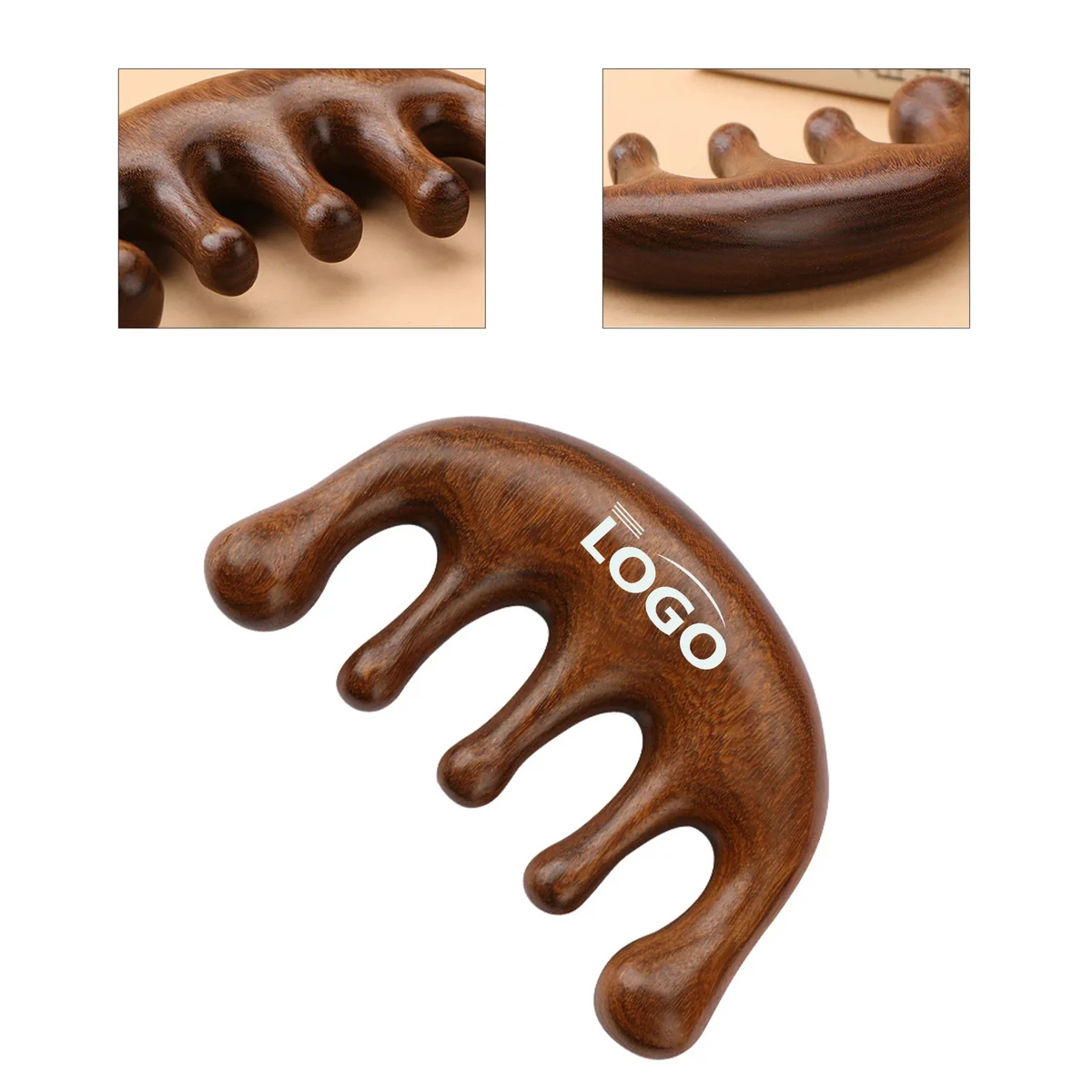 Sheesham Wood Five Prong Scalp Massage Comb 1