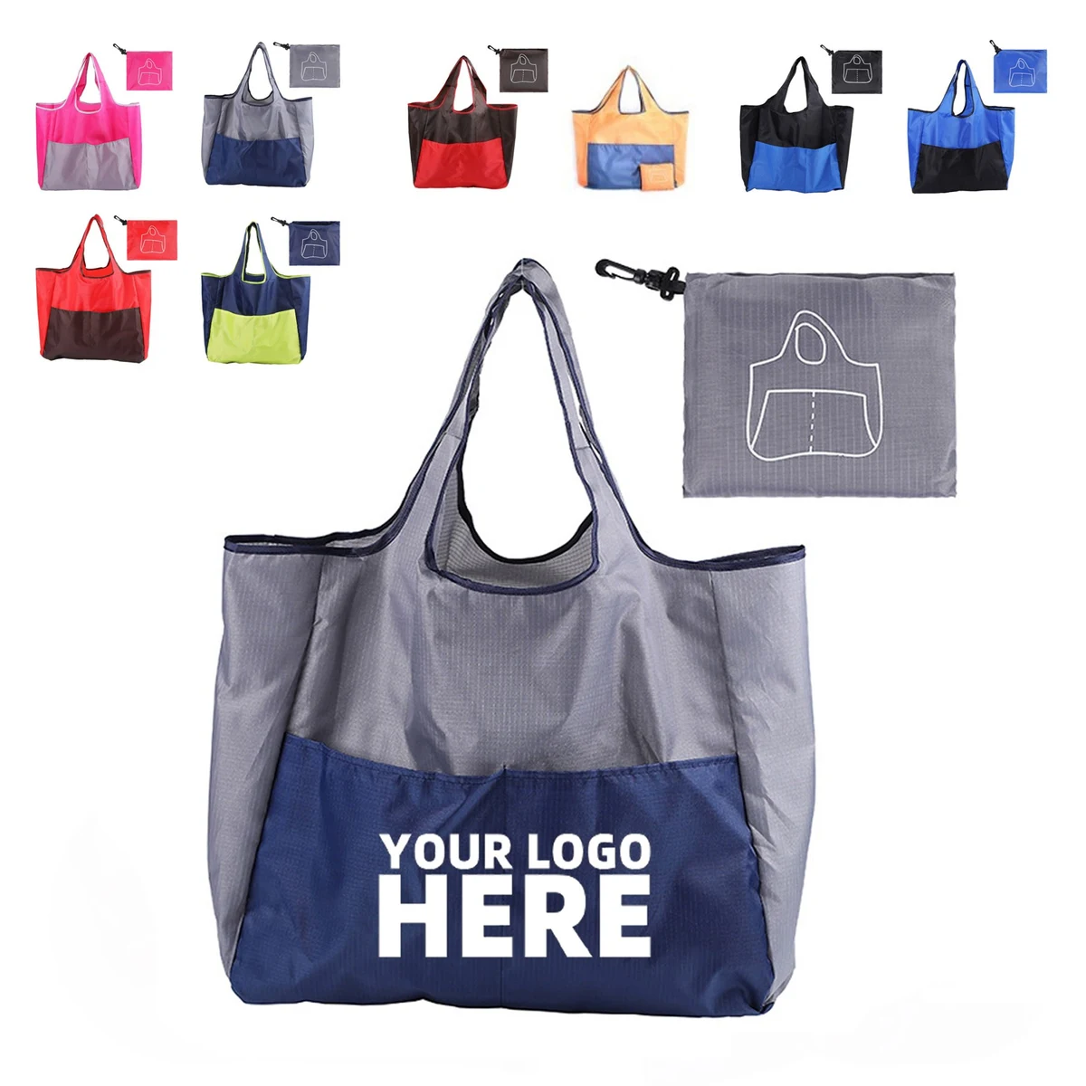 Large Capacity Reusable Shopping Bag, custom tote bag with logo imprint 1