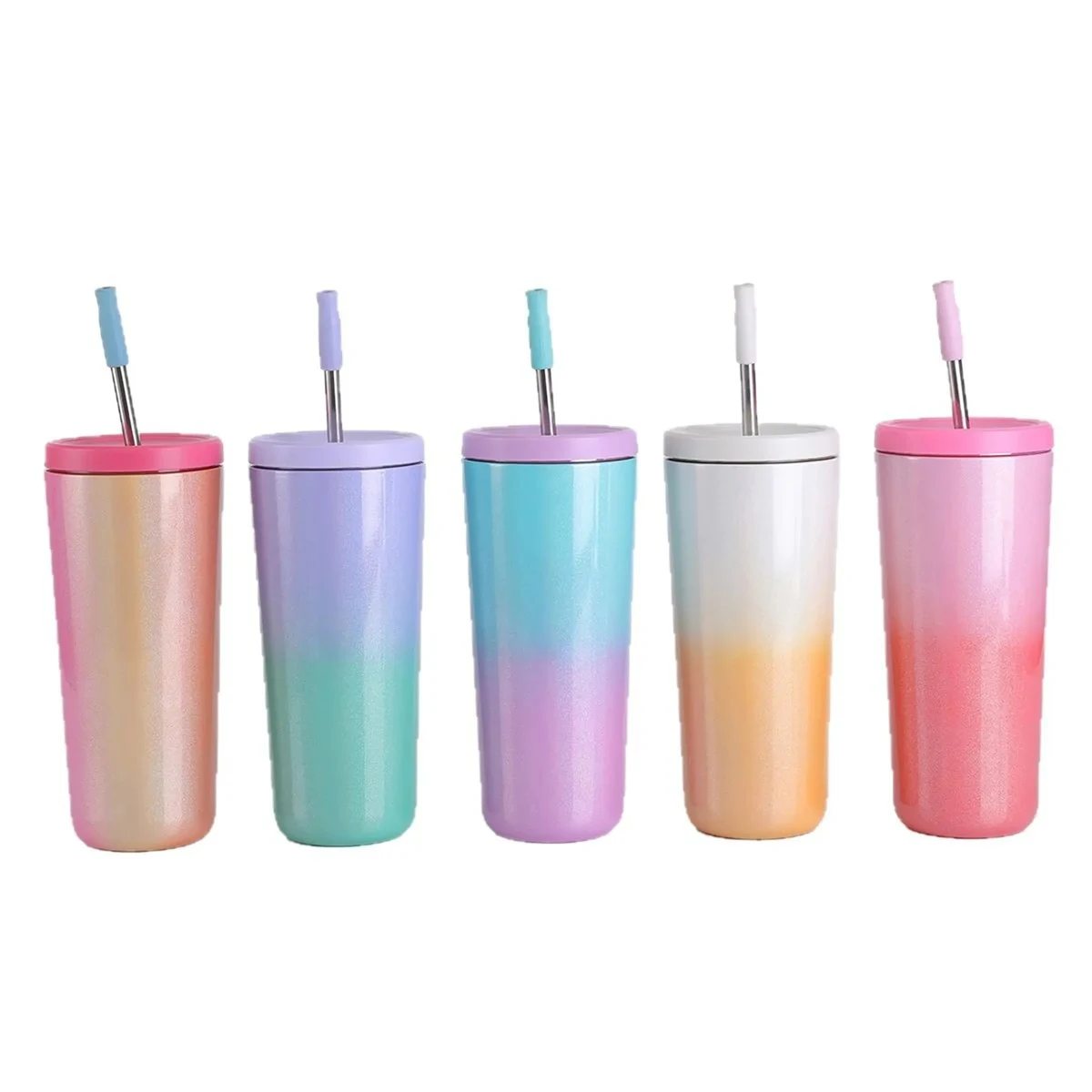 25 Oz. Gradient Stainless Steel Vacuum Tumbler with Straw 1