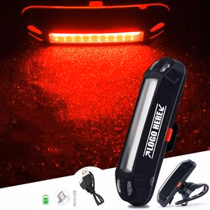 Compact Red LED Bike Light Rechargeable Multiple Lighting Modes