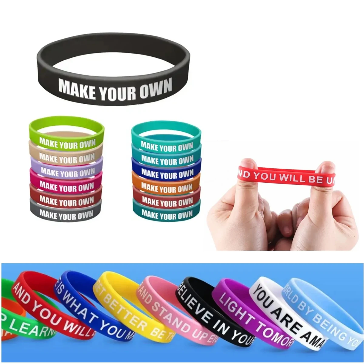 Screen Printed Silicone Bracelet Wristband 1