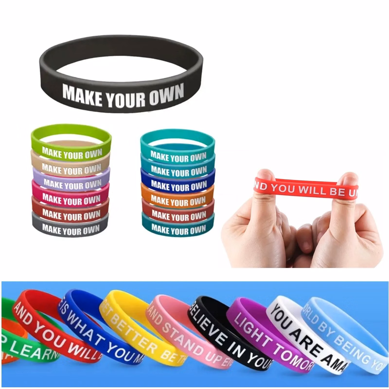 Screen Printed Silicone Bracelet Wristband
