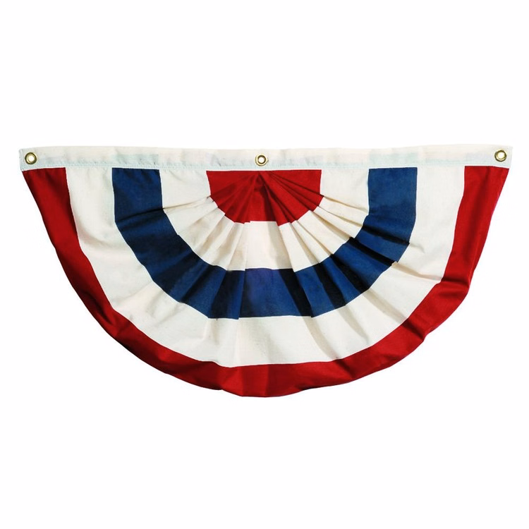 Pleated Full Fan without Stars - 3' x 6' - Nylon