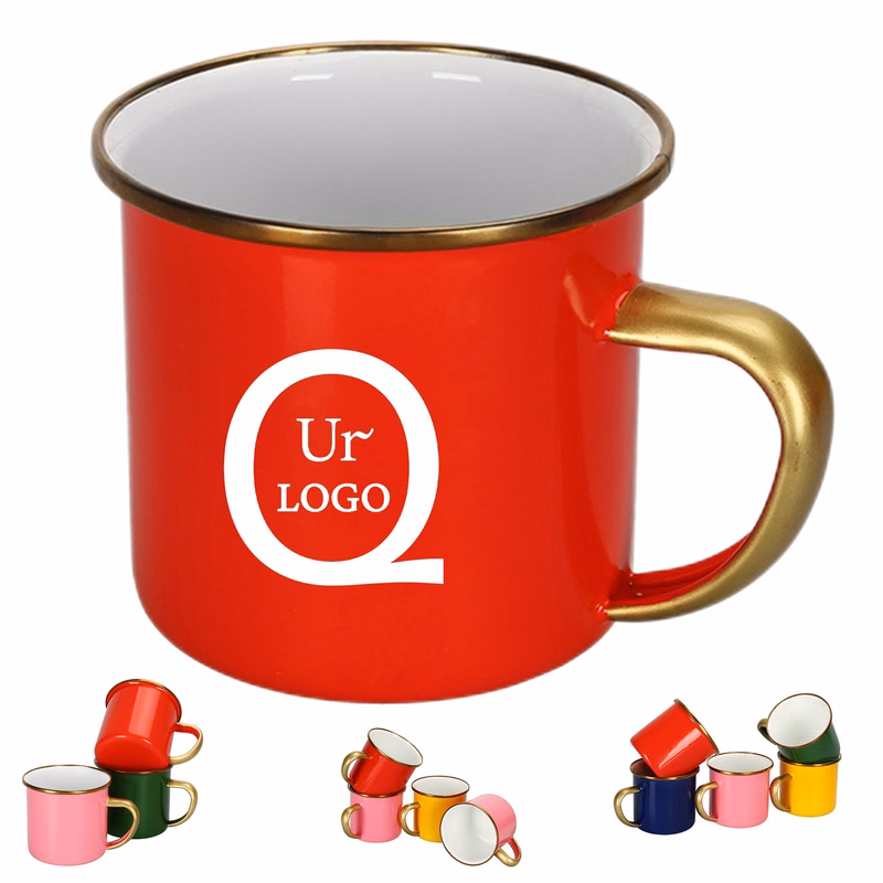12 Oz Rimmed Enamel Campfire Mug