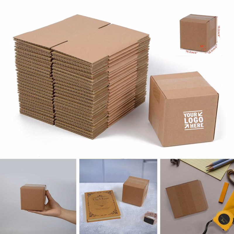4x4x4 Inches Small Corrugated Cardboard Shipping Box