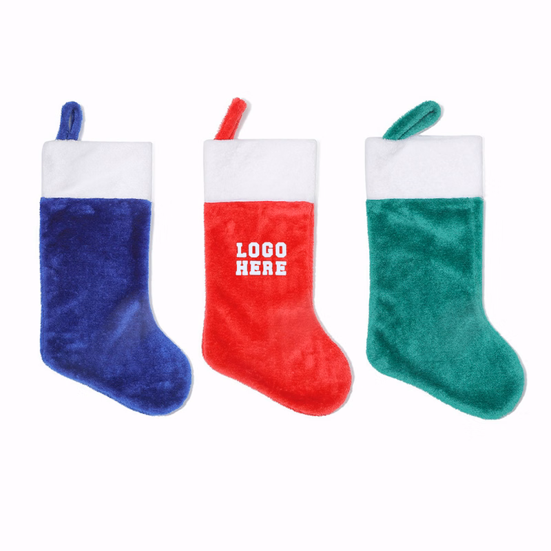 Short Plush Large Christmas Stocking Ornament