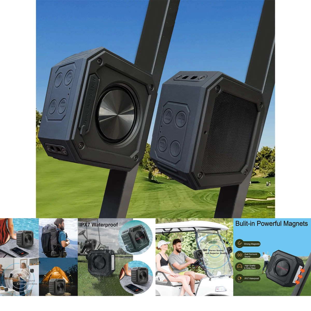 2 pack Magnetic Golf Speaker 1