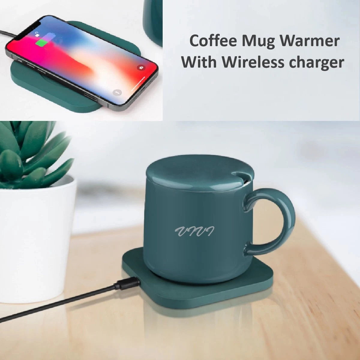 Coffee Mug Warmer With Wireless Charger For Desk 1