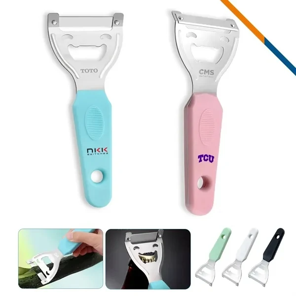 Custom Stainless Steel 2-in-1 Bottle Opener & Peeler with Sharp Blade — Kitchen 1