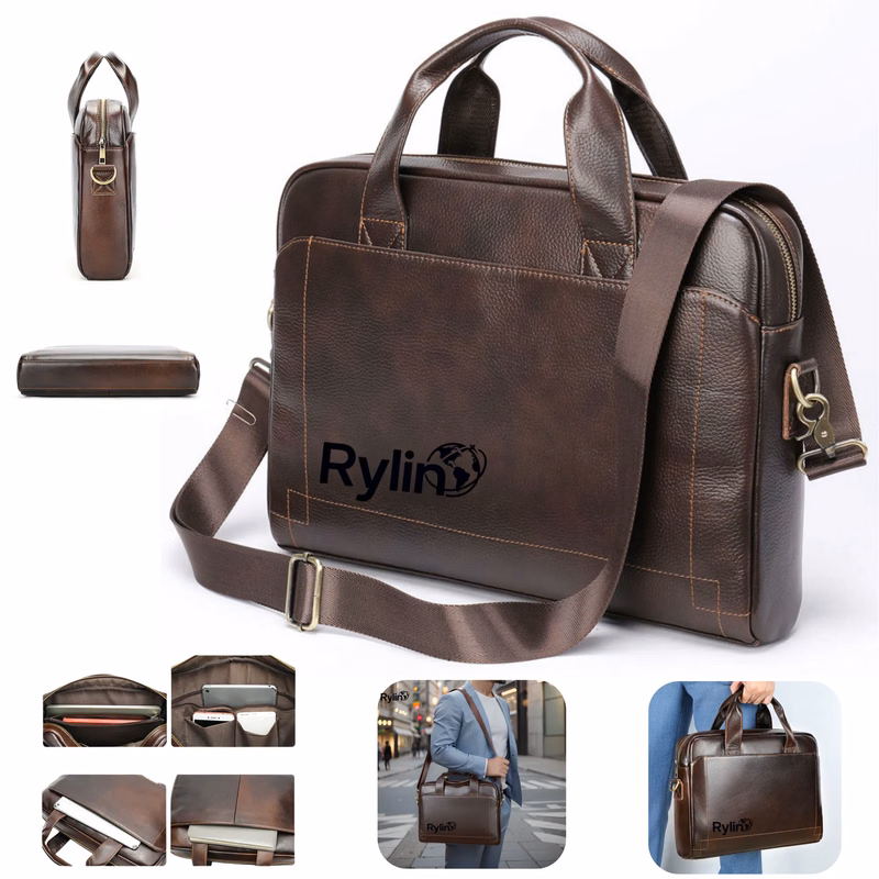 Genuine Leather Briefcase & Laptop Bag for Business Use